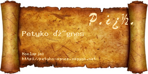 Petyko Ágnes névjegykártya