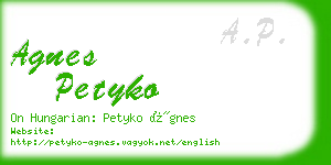 agnes petyko business card